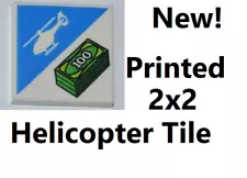 LEGO Helicopter Rides Sign Money Cash 2x2 Tile For Sale Minifigure Aircraft