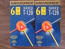 Blank VHS tapes set of 2 Memorex SHQ T-120