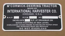 ID SERIAL NUMBER PLATE FOR MCCORMICK DEERING 10-20