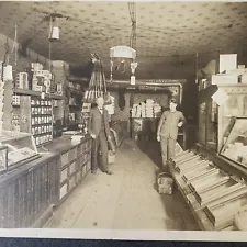 Antique Cabinet Card Photo Man Men Old Time General Store Shopping Groceries