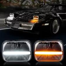 2pcs 7x6 / 5x7" Pop-up Led Headlights 1984-1996 For Chevy Corvette C4 Black Lamp