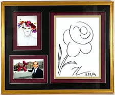 Listed Artist Jeff Koons (b.1955) Signed Ink Flower Painting Circa 2014