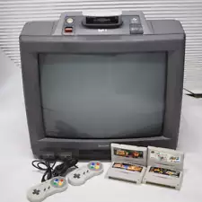 SHARP SF-1 Console System Nintendo Super Famicom Color TV 21G-SF1 Tested Working