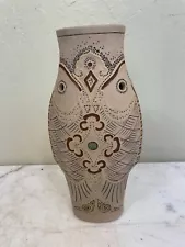 Unique Clay Vase with Enamel