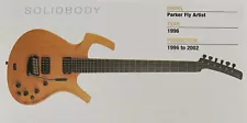 1996 Parker Fly Artist Solid Body Guitar Fridge Magnet 5.25"x2.75" NEW