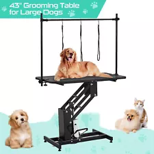 Heavy Duty Z-Lift Hydraulic Pet Dog Grooming Table for Large Dogs With 3 Nooses