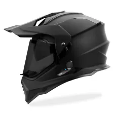 NWT Dual Sport Motocross Helmet w Bluetooth Matte Black ATV GDM BEAST