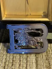 BURBERRY PRORSUM BELT BUCKLE HORSE LOGO POLISHED METAL VG