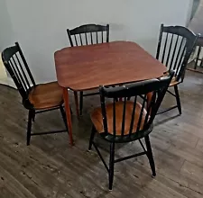 Hitchcock Maple & Lacquered Side Chairs and table set hard to find antique