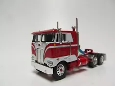 DCP 1/64 SCALE PETERBILT 352 CABOVER, RED & WHITE, RED FRAME