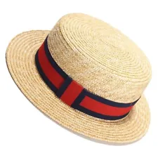 New Men’s Straw Boater Fedora Dress Hat (Size 56-58CM)