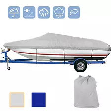 Trailerable Boat Cover UV Waterproof Boats Heavy Duty Fishing V-Hull Runabout