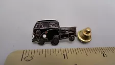 Vintage Black VW Volkswagen Single Cab Bus Van Truck Hat Lapel Pin