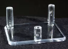 Extra-Large 4.3" Clear Acrylic 3-PEG MINERAL DISPLAY STANDS for sale