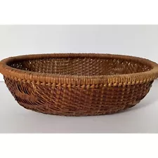 Handwoven Oval Rattan Basket 12 x 8 x 4"