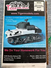 Tiger Model Designs 1:35 M3A1 Corrected Upper and Lower Hull resin kit NIOB!ð¥