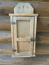 Antique Vintage Primitive Wood Hanging Cabinet Cupboard