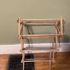 Antique Vintage Folding Laundry Clothes Drying Rack Portable Wooden Unique Size