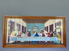 Vintage The Last Supper Picture Paint By Number Painting PBN Jesus Framed