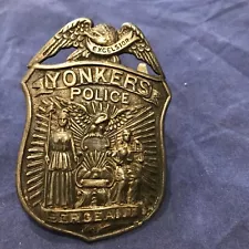 Antique 1880s Yonkers NY Police Sergeants Badge