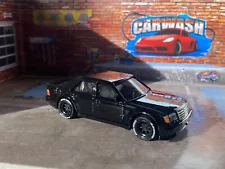 Hot Wheels Black MERCEDES-BENZ 500 E Sedan Custom w/Real Riders Black Or TE37