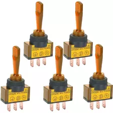 5 X 12V 20Amp 20A Yellow LED OFF/ON SPST Toggle Rocker Switch For Car Boat Sales