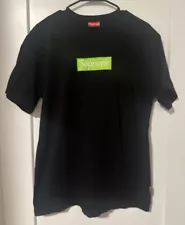 Supreme Spain Black Box Logo T-shirt - Neon Green Supreme Logo Black - Size XL