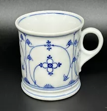 Antique PM Bavaria Strawflower Shaving Mug Blue White Porcelain Germany German