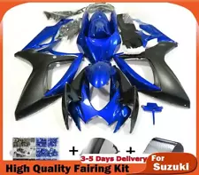 Fairing Injection Plastic Kit Blue Black Fit For Suzuki GSXR600/750 2006-2007 V1 (For: 2006 GSXR600)