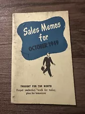 Sales Memos For October 1949 Vintage Pocket Planner Notebook