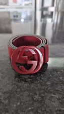 Authentic Gucci Red Monogram Belt