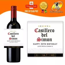 PERSONALISED CABERNET SAUVIGNON RED WINE BOTTLE LABEL BIRTHDAY ANY OCCASION