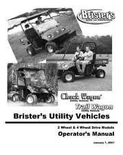 UTV Chuck Wagon & Trail Wagon Operator Manual Fits Brister's 2-4 Wheel Drive Mod