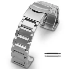 Silver Metal Steel Replacement Band Strap Fits Nixon Watch Double Lock Clasp #03