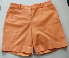 Talbots 8P Perfect Shorts~Orange~Pockets~Belt Loops~Petite~Womens~Mid Rise`~32"W