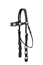 New BLACK Leather Western Horse Bridle with Silver Conchos 4004