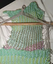 Multi-colored Hammock Outside Or Indoor Hand Knitted. Great For Balcony, Beach