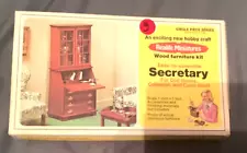 1970s Realife Miniatures Secretary Desk Heritage Doll House Furniture Wood Vtg