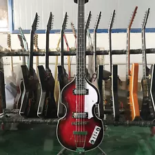 Hollow Body Hofner Ignition Electric Bass Guitar 4 String Chrome Part Maple Neck