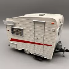 Shasta Trailer Compact White w/ Red Stripe Custom Scratch Made 1:24 for Diorama