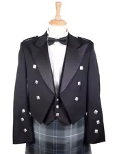 New Traditional Handmade Black Prince Charlie Jacket and Vest