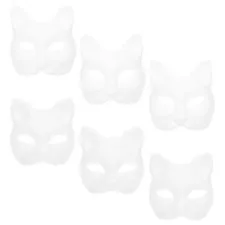 6PCS Cat Mask Fox Mask Cat Fox Wolf DIY Costume PropsHalloween Therian Masks