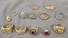 Lot Of Vintage 14K Gold Rings 1 Gold Nugget Pendant Wearable PLUS Scrap Gold