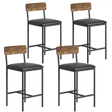 Bar Stools Set of 4 Bar Chairs with Back for Kitchen Island, Apartment, Bar