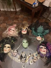 Set of 9 ceramic Mardi Gras masks! I have two mask that are signed and numbered.