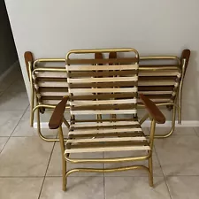 Set of 3 Vintage Aluminum Lawnlite Folding Lawn Beach Chairs