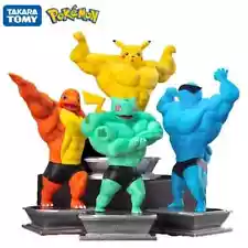 Gym Pokemon Muscle Figures Pikachu Charmander Squirtle Bulbasaur 10cm Body Build