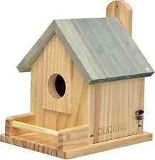 Renewal Wood Bird Houses for Outside with Pole Wooden Bird House Finch Bluebird