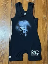 Brute Wrestling Singlet Bear Lightening Youth L Black White Unitard PA USA