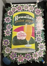 Vintage 1959 Hawaiian Punch Pineapple Passionfruit Drink Posters 21” X 32”